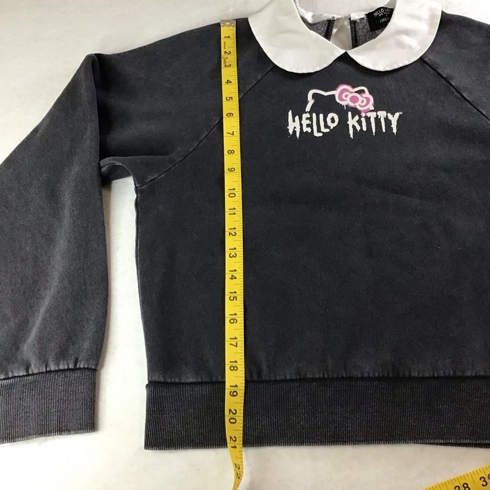 Hello Kitty Forever 21 Charcoal Sweatshirt with White Collar - Picture 11 of 12